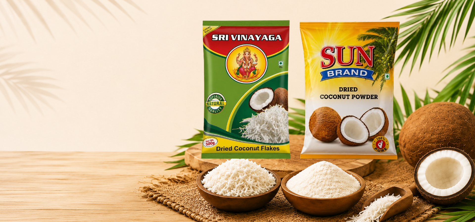 Sri Vinayaka Industry premium coconut flakes and desiccated coconut powder